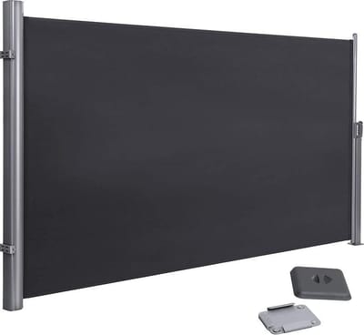 MIRA Home - Zijluifel - Luifel voor Tuin - Zomer - Aluminium - Zwart - 160x350