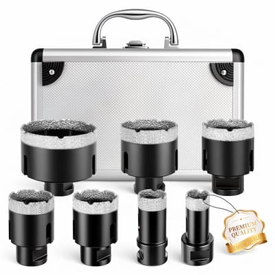 Diamant Gatzagenset - 9 Delig - Voor Tegels & Steen - Zwart