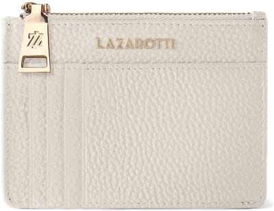 Lazarotti Bologna Leren sleutelhanger Kaarthouder leer 11,5 cm met air tag compartiment - cream