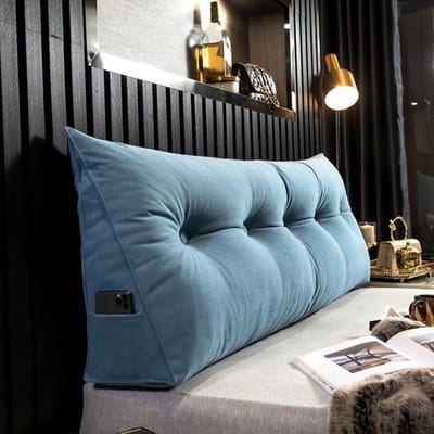 Leeskussen Rugsteun - Bedkussen Bankkussen - Comfortabel Lezen - Zijvak Opbergruimte - 80x50x20cm - 02