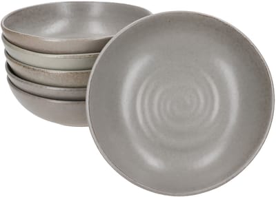 6-delig set CLAY grijze soepkommen van aardewerk voor 6 personen - 24321621
