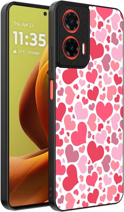 Smartphonica Telefoonhoesje Geschikt voor Motorola Moto G85 / Motorola Edge 50 Fusion met Hartjes Print - Hearts Design TPU Backcover Case - Kinder Hoesje met Hartjes Design geschikt voor Motorola Edge 50 Fusion;Motorola Moto G85