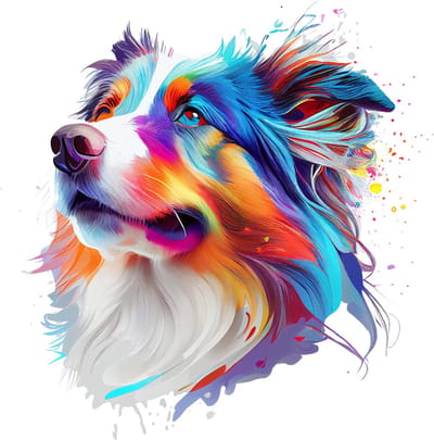 Diamond Painting Set - Hond Border Collie - incl. Pen & Wax - 30x30cm