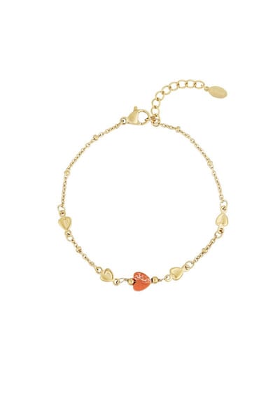 Armband hartjes - Stainless steel (verkleurt niet!) - LoveSieraden.nl - Goud