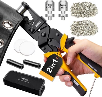 SolidKeus - 2-in-1 Grommet Tool Set met 400 Ringen