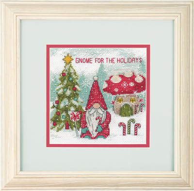 Dimensions Gnome for the Holidays - Borduurpakket - 15 x 15 cm - DIY pakket volwassenen
