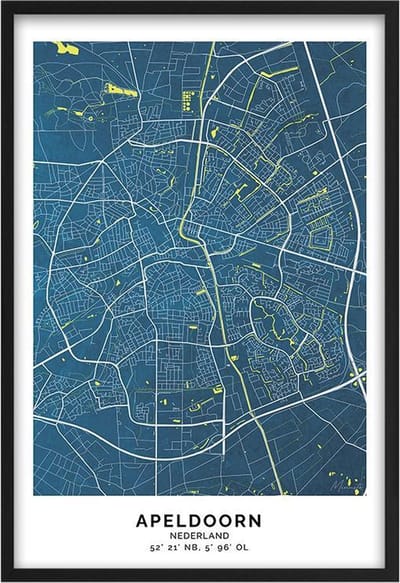 Poster Stad Apeldoorn A4 - 21 x 30 cm (Exclusief Lijst)