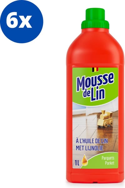 Mousse de Lin Parket - 6 stuks -voordeelverpakking- parketreiniger