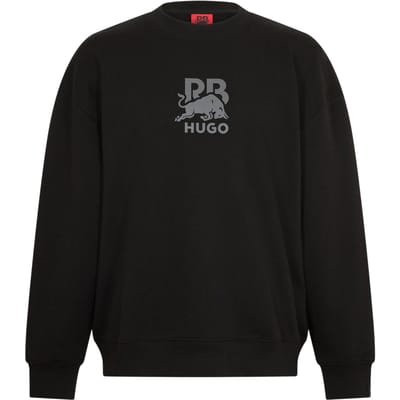 Hugo Heren Sweatshirt met geribde kraag (Zwart)