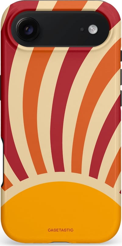 Casetastic hoesje geschikt voor Apple iPhone Air - MagSafe - Dubbellaagse bescherming - Retro zomer - Fashion Case - Beige Terracotta Okergeel Bordeaux