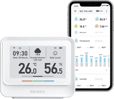 Hygrometer - Weerstation Binnen en Buiten - Weerstations - Luchtvochtigheidsmeter Praktisch
