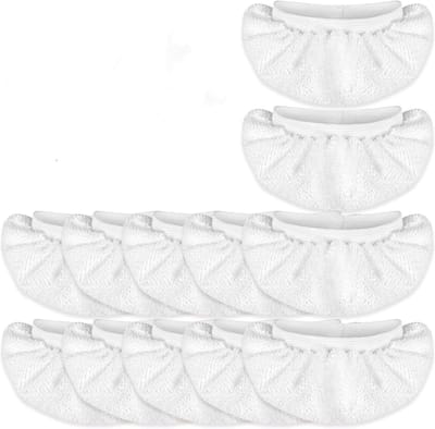 Dailygoods - Microvezel stoomreiniger, vervangdoekenset, 12 stuks, 16 x 7 cm, wit, wasbaar, compatibel met Kärcher EasyFix SC1-SC5