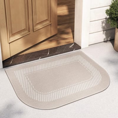 Nordic Vloermat Entree Deur Vuilafstotend Antislip Stofverwijderend Kennel Velvet Huis Entree Deur Waterabsorberend Vuil Tapijt 50*80cm brown