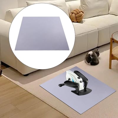 Onderlegger Hometrainer - Fitnessmat Vloerbeschermer - Bescherming Vloer - Antislip Stabiliteit - 60 x 55 cm - Grijs Zwart