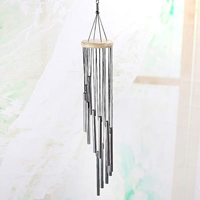 12 Buizen Aluminiumlegering Windgong met Haak Goud/zilver/Kleur Bellen voor Buiten Huis Bruiloft Feest Herdenkingsdecoratie Geschenken 58x8.5cm white