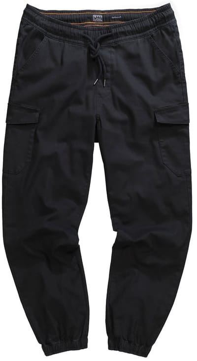 STHUGE - Heren - Cargo broek modern fit elastische tailleband 6 zakken - Zwart - Maat 8XL