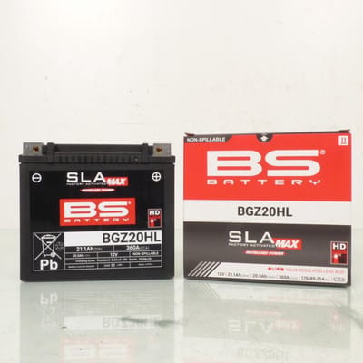 Batterie SLA BS Battery pour Moto Honda 1800 Gl F A Gold Wing 2009 à 2017 GYZ20HL / 12V 20Ah / BGZ20HL Neuf