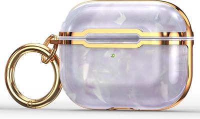 Case cover - Apple Airpods 3 - paars goud - siliconen marmer patroon