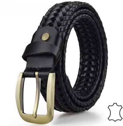 Sorprese Regale Riem Heren - Zwart - Leer - 90 cm - Broekriem - Inkortbaar - Verstelbaar