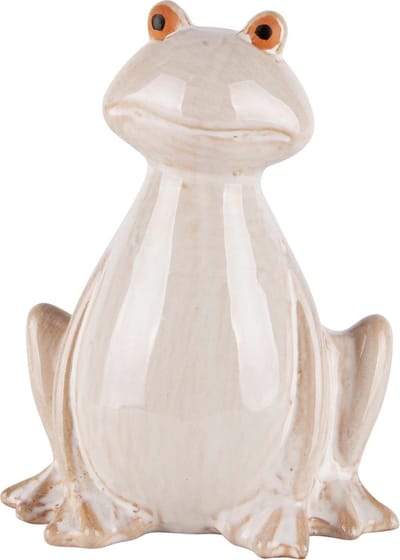 Dekoratief | Kikker 'Hugo', beige, keramiek, 11x8x15cm | A240010