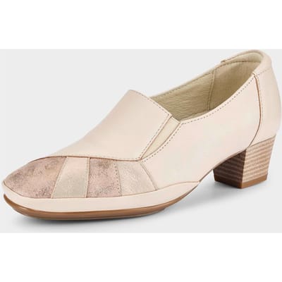 Leren pumps met verwisselbaar voetbed - beige - Gr. 37 van Goldner Fashion