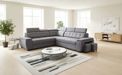 Hoekbank met Slaapfunctie 277x180x100 cm - 277x180x100 cm - Antraciet - cm – Luxe L-Vormige Vrijstaande - Medahomestore