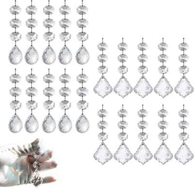 Kroonluchter Prisma's Vervanging, 20 Stuks, K9 Kristal, Waterdruppel en Esdoornbladvorm, 11 cm, Voor Verlichting en Decoratie