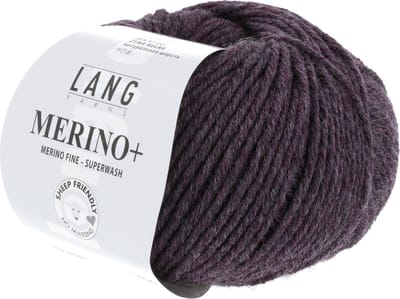 Lang Yarns Merino Plus - 380 aubergine mix - Merinowol Garen