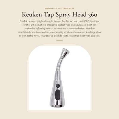 Dailygoods- Keuken Tap Draaibaar 360° - Vervangingsspraykop - Gootsteenkraanbeluchter - Koper/Roestvrij Staal - 3 Modi - Geschikt voor Aanrecht/Badkamer - Sproeikop