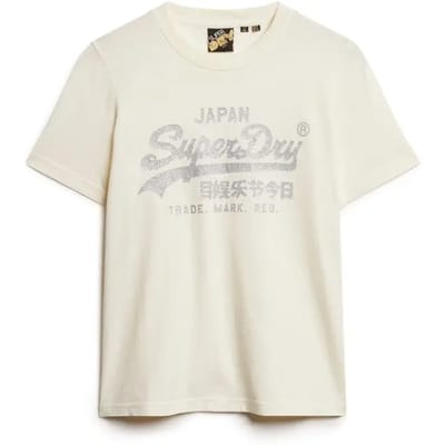 T-shirt Korte Mouw Superdry T-shirt Relaxed à logo métallique