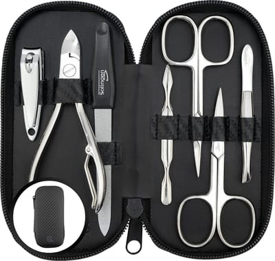 marQus Solingen Duitsland Manicuresets voor dames & heren set van 7 stuks - Kwaliteits verzorgingsset – Nagel tangen & nagel knippers, pincet nagel set - Fantastisch cadeau voor alle gelegenheden