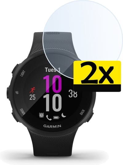 Screenprotector - 2 Stuks - Geschikt voor Garmin Forerunner 45 - Sterk & Shockproof - Tempered Glass - Beschermglas Screen Cover - Gehard Glas - Bescherm Protector voor Smartwatch