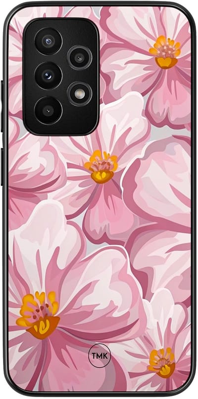 Hoesje geschikt voor Samsung Galaxy A52 5G - Blush bloom - Roze - TPU case - Bloemen - Hardcase zwart telefoonhoesje