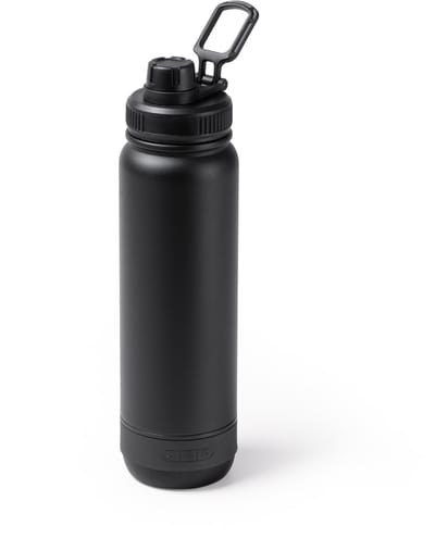 Dubbelwandige RVS Thermosfles met speaker. 650 ml kleur Zwart