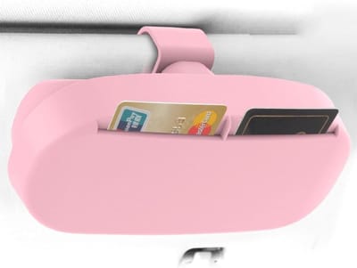 Autobrilhouder - Opbergdoos Vizier - Veilig Rijden - Eenvoudige Bevestiging - 30x10x10 cm - Roze