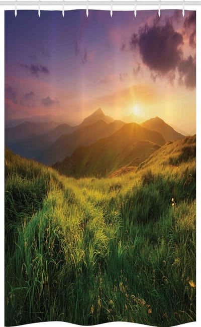 ABAKUHAUS Douchegordijn Mist – Bergvallei Zonsondergang – 120x180 cm