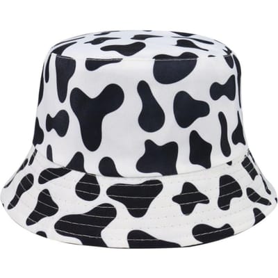 Schattige Zoete Dier Vissersmuts Reusachtig Koeienpatroon Unisex Bucket Hat Zomer Buiten Zonneklep Hoed Voor Mannen En Vrouwen One Size white
