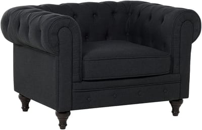 CHESTERFIELD - Chesterfield fauteuil - Grafietgrijs - Polyester