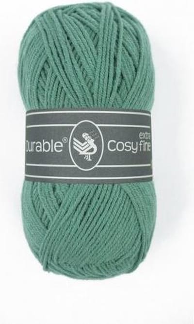 10 x Durable Cosy extra fine vintage green - groen (2134) - acryl en katoen garen - 50 grams - pendikte 3 a 3,5mm
