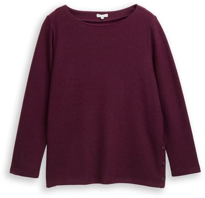 Tom Tailor Plus Size - Zacht aanvoelend sweatshirt met knoopdetails