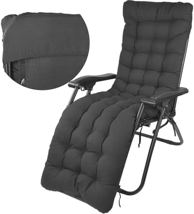 Innovastore Tuinkussen - Stoelkussen - Tuinligstoelkussen - Ligstoel - Kussen - Tuin - Extra Dik - 170x23x8cm - Antraciet