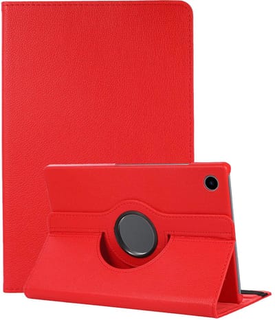 Hoes - Geschikt voor Samsung Galaxy Tab A9 - 360 Graden Draaibare Hard Cover Case - Tablet Hoesje Draaibaar - Rood