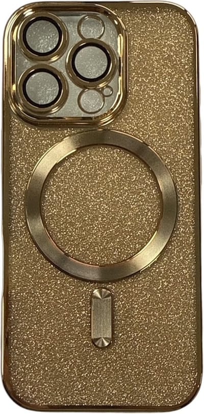 Glitter Telefoonhoesje Geschikt voor Magsafe met Camera Bescherming voor iPhone 11 Pro - FuturiQ - Goud