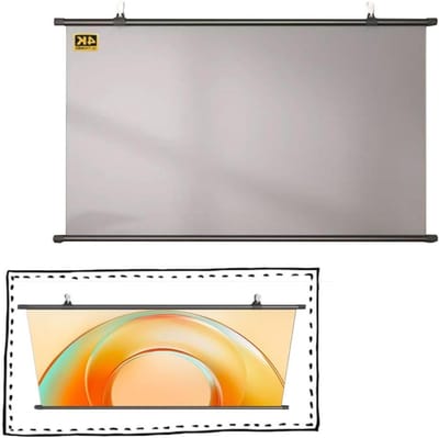 Projectiescherm Handmatig Uitschuifbaar - Oprolbaar Filmscherm - Thuisbioscoop Vergadering - Dubbelzijdige Projectie - 60 Inch 4:3 - Wit