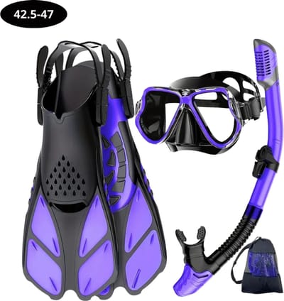 Bovista Zwemvliezen Voor Kinderen & Volwassenen - Flippers - Zwemflippers - Snorkelset - Paars - Maat 42.5-47