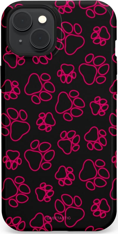 Casetastic Hoesje Geschikt voor Apple iPhone 15 Plus Magsafe - Stijlvolle Beschermende Duo-layer Case - Neon pootjes