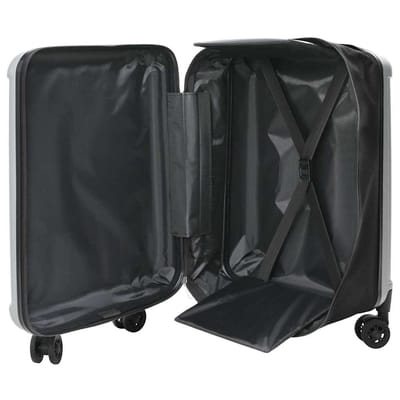 vidaXL - Koffer - met - slot - Zilver - 43 - x - 27 - x - 66 - cm - ABS - Kunststof