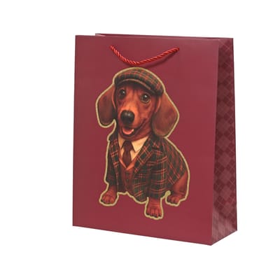 Giftbag papier glitter dachshund fsc mix credit