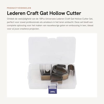 Dailygoods- Ponsen Set 18 Stuks - Hoogwaardig Staal - Duurzaam Gereedschap - DIY Leren Ponsen - Embossing Ponsen - Ideaal voor Ambacht - Ponsset