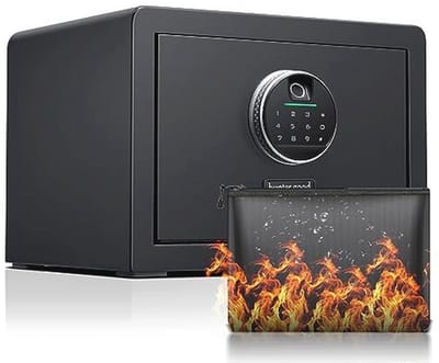 Vuurvaste Waterdichte Documententas - Biometrische Vingerafdruk Kantoor Kluis met Digitaal Wachtwoord
